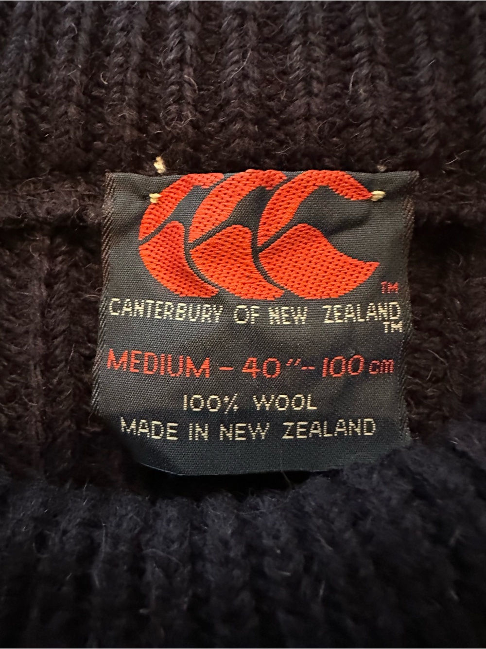 Vintage Canterbury of New Zealand Men's Heavy Wool Navy Sweater